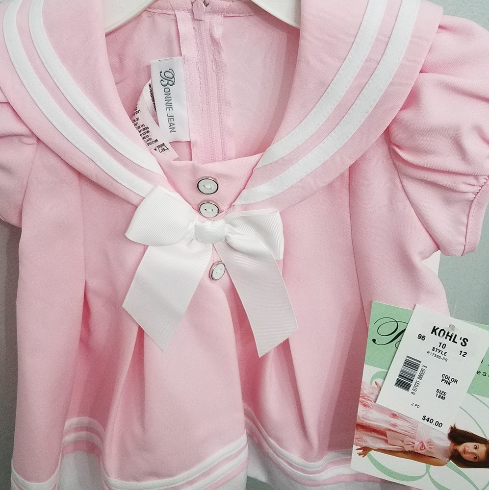 Bonnie Jean pink sailor capri set